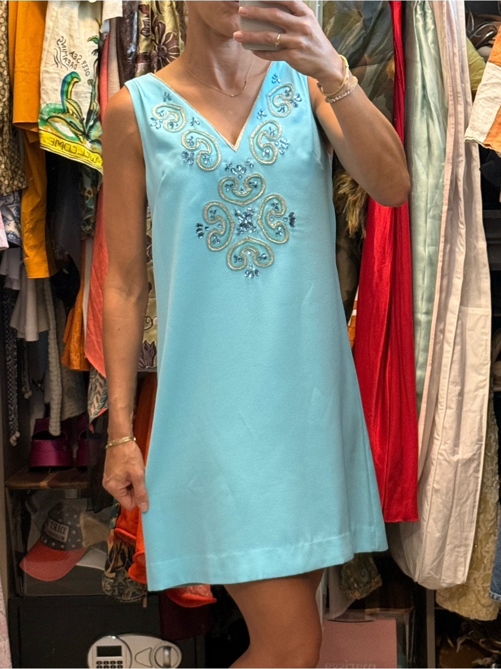 Lilly Pulitzer Penelope Shift Mini Dress in Blue Ibiza